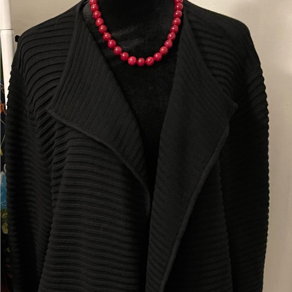 Talbots Sweaters - Talbots Black Open Long Swing Cardigan Size XL